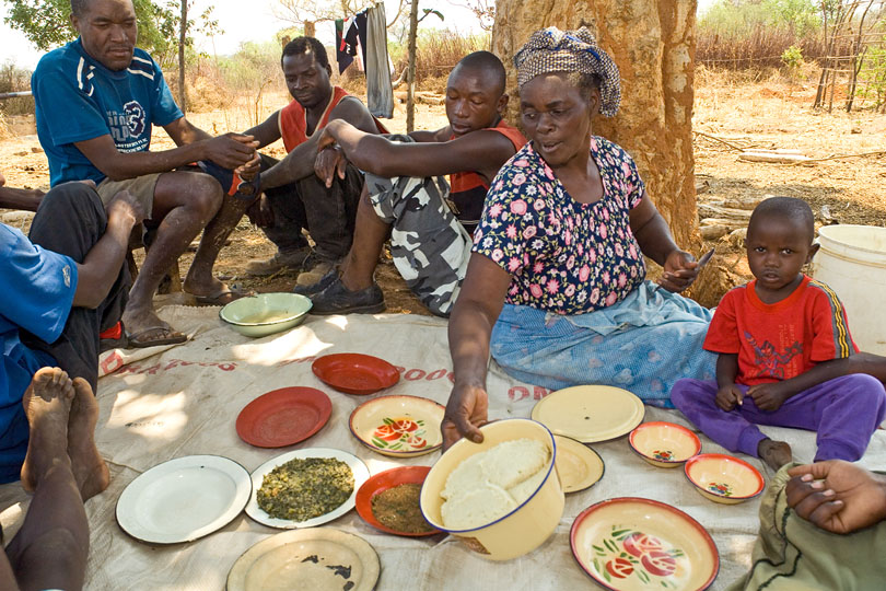 The dairy farmer’s family has lunch&lt;p&gt; with the workers who milk the cows