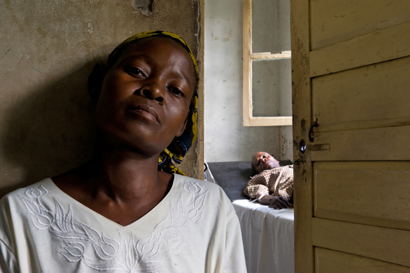 Woman waiting for her sick husband to have a medical check-up